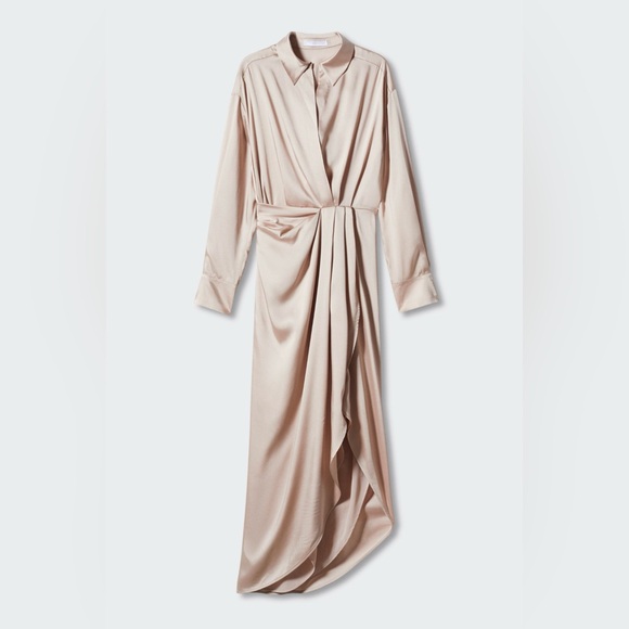 Mango Side-slit satin dress    Size  8 - Picture 6 of 7